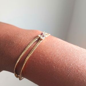 Genuine Gold Brecelet with 3 jewelled detail